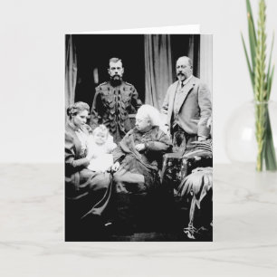 Cartão Rainha Vitória, czar Nicholas II