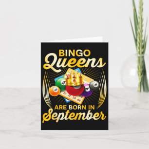 Cartão Rainhas do Bingo Nascem Em Setembro Vintage Natal
