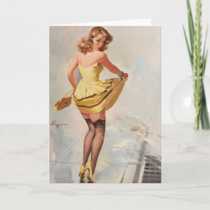 Cartão Rainy Day Pin-Up Girl