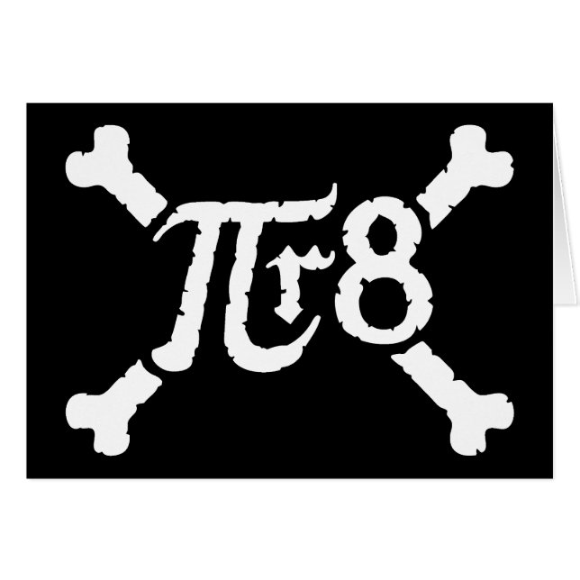 Cartão Raio do Pi x ao 8os poder = pirata (Frente Horizontal)