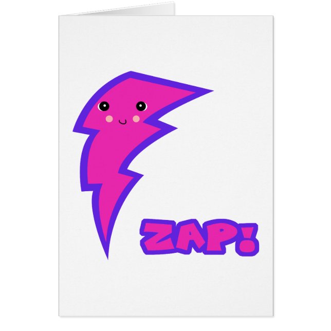 Cartão raio rosa kawaii (Frente)