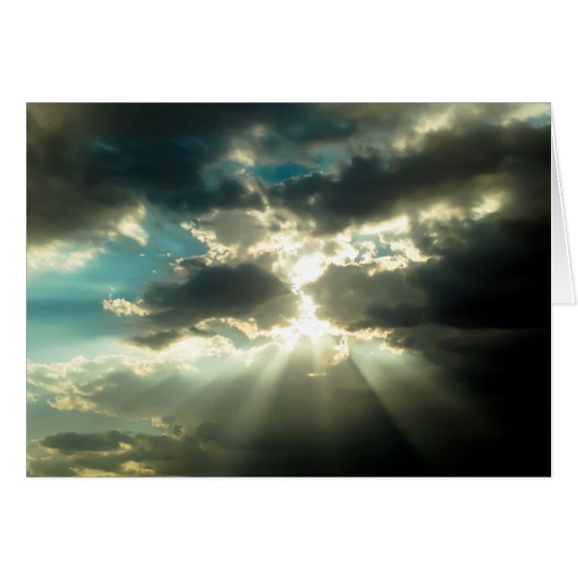 Cartão Raios de Sun através das nuvens (Frente Horizontal)