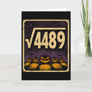 Cartão Raiz Quadrada 4489 Abóbora de Halloween Piada de M