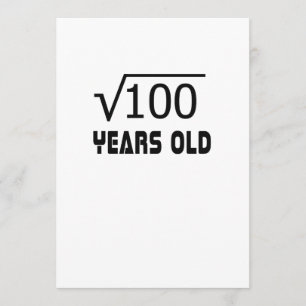 Cartão Raiz Quadrada de 100 anos 10 anos 10 anos 10 anos