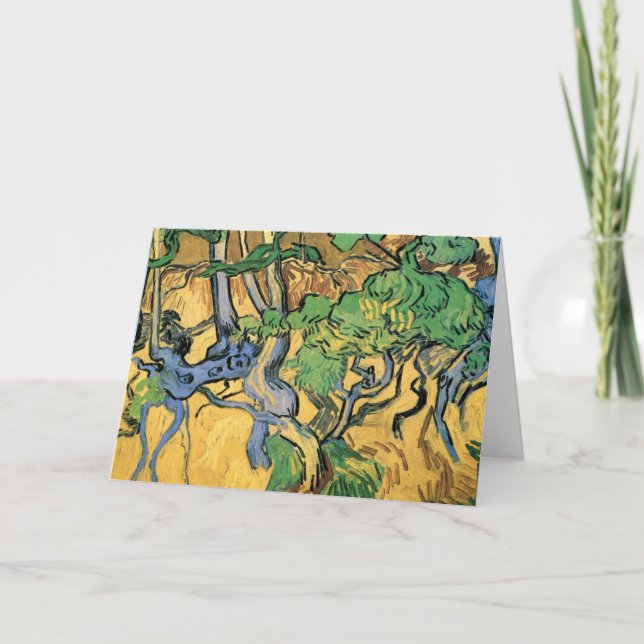 Cartão Raízes e Troncos de Árvores por Vincent van Gogh (Frente)