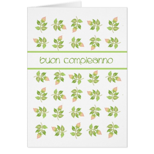 Cartão Raízes Rosa bonito, falam língua italiana Aniversá (Frente)