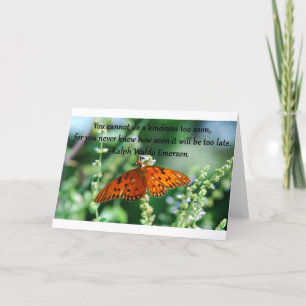 Cartão Ralph Emerson Quote.. You Cannot Do a Kindness..