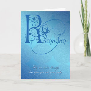 Cartão ramadan card blue