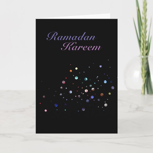 Cartão Ramadan Kareem Glitter (Frente)