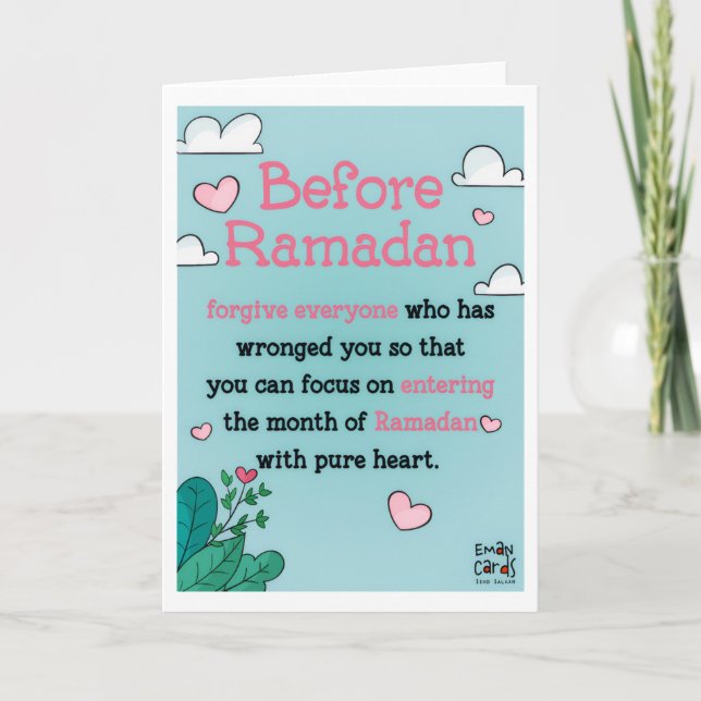 Cartão Ramadão - Bênçãos do Mês Santo (Frente)