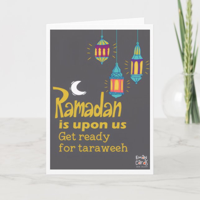 Cartão Ramadão - Bênçãos do Mês Santo - Taraweeh (Frente)