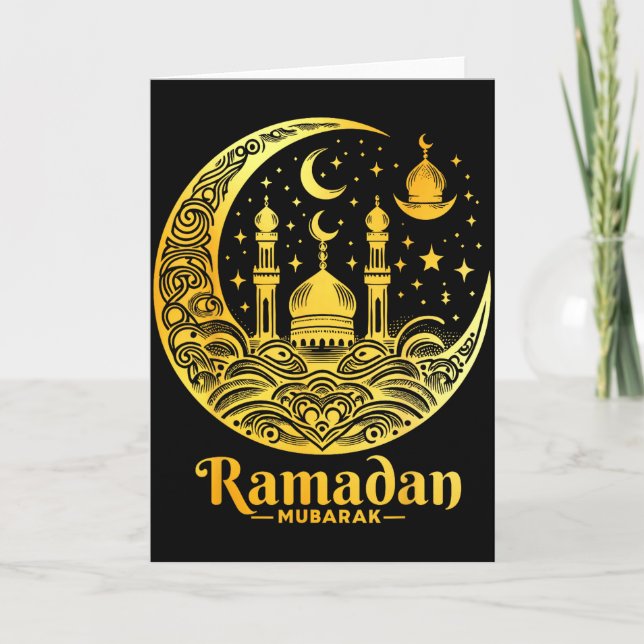 Cartão Ramadão Kareem Feliz Jejum Ramadão Mubarak Islã (Frente)