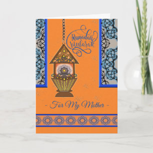 Cartão Ramadão Mubarak para Mãe Lanterna Fanoos