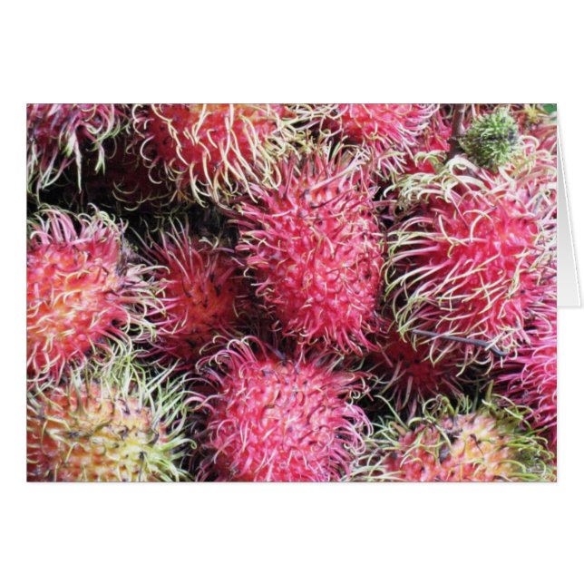 Cartão Rambutan selvagem e lanoso (Frente horizontal)