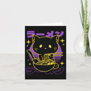 Cartão Ramen Cat Japonês
