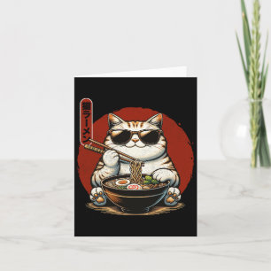 Cartão Ramen Cat Kawaii Anime Japonês Kawaii Neko 1