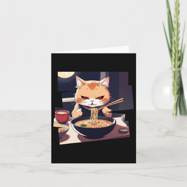 Cartão Ramen Kawaii Cat Anime 1 (Frente)