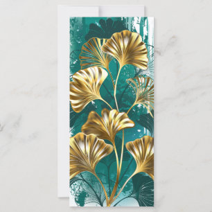 Cartão Ramificação com Ouro deixa Ginko Biloba