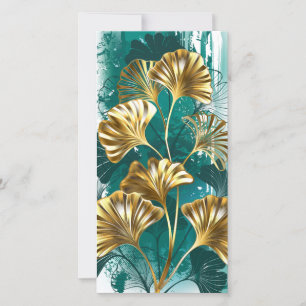 Cartão Ramificação com Ouro deixa Ginko Biloba