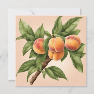 Cartão Ramificação de Vintage com Ilustração de Fruta de 