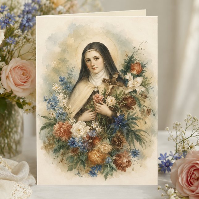 Cartão Ramo de Flores Silvestres de Sta. Teresa de Lisieu (Criador carregado)
