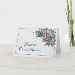 Cartão Ramo de Peonías Malvas Tarjeta de Condolencias