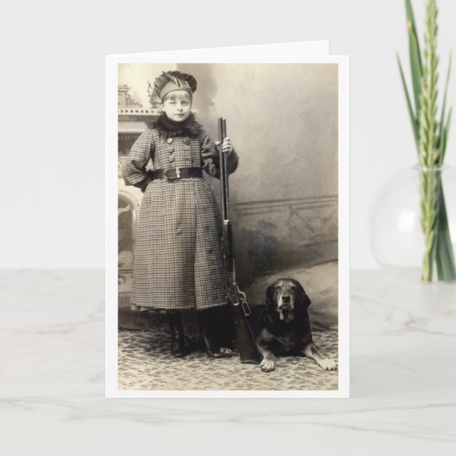 Cartão Rapariga 1900 e seu cão (Frente)