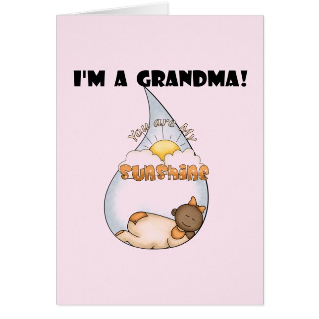 Cartão Rapariga Americana Sunshine-African da Vovó (Frente)