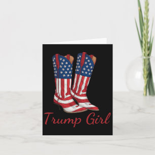 Cartão Rapariga Americana Vote Trump Girl Republican Cowg