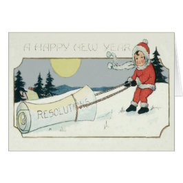 Cartão Rapariga Arrastando Resoluções Papel Lua Cheia