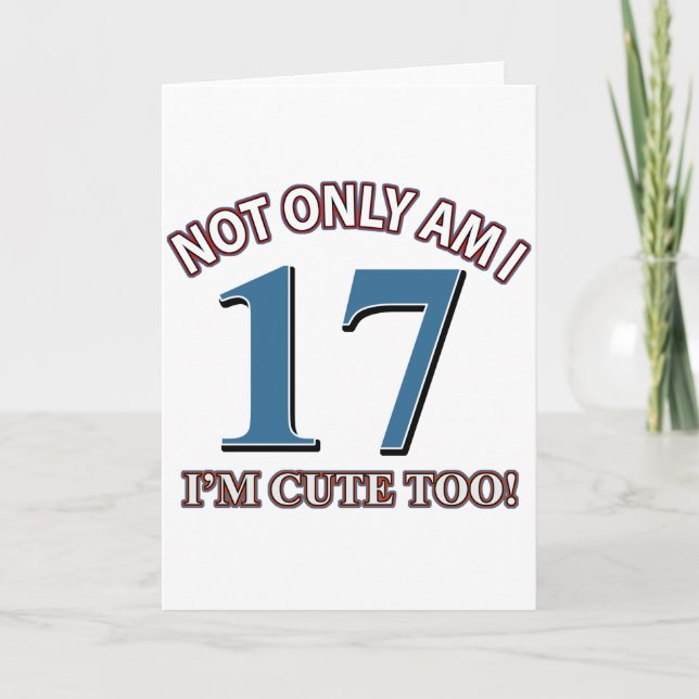 Cartão Rapariga de aniversário 17 (Frente)