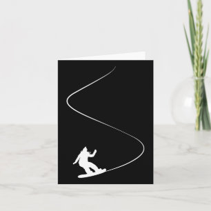 Cartão Rapariga de Snowboard Simples Desenha 1