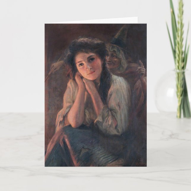 Cartão Rapariga e Bruxa por Beatrice Offor (Frente)