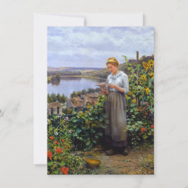 Cartão Rapariga e sua Pet Dove (Jovem e Pássaro)