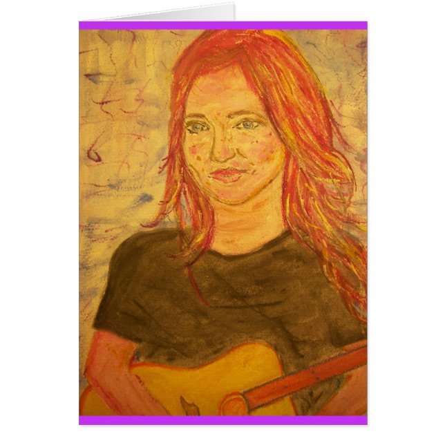 Cartão Rapariga e Violão (Frente)