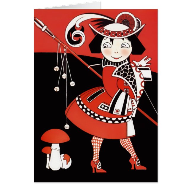 Cartão Rapariga em Vermelho (Frente)