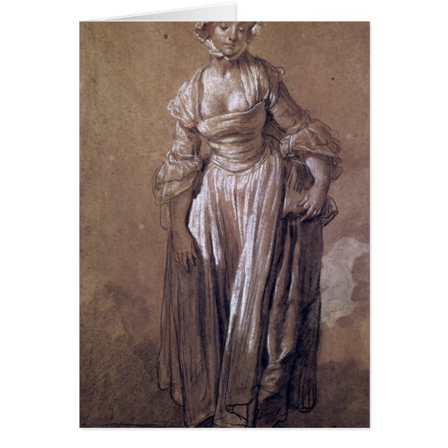 Cartão Rapariga ereta (Frente)