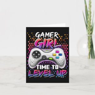 Cartão Rapariga Hora De Aproximar O Jogo De Vídeo Anivers