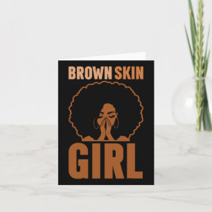 Cartão Rapariga Marrom Melanin Brown Skin Black History J