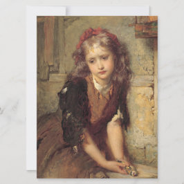 Cartão Rapariga Triste com Pássaro Goldfinch Morto (Simpa