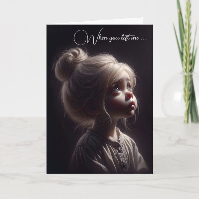 Cartão Rapariga Triste Que Sentiu Sua Falta (Frente)