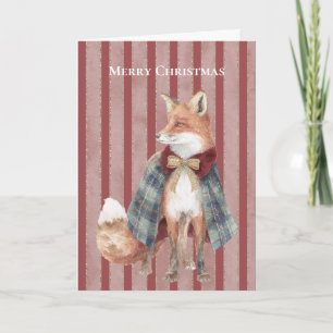 Cartão Raparigas de Listras Vermelhas Natal