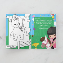 Cartão Raparigas Diversas Página de Coração Equestre Aniv