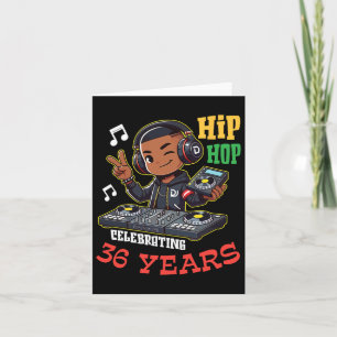 Cartão Rapaz Hip Hop Celebrando 36 Anos Feliz Birthda