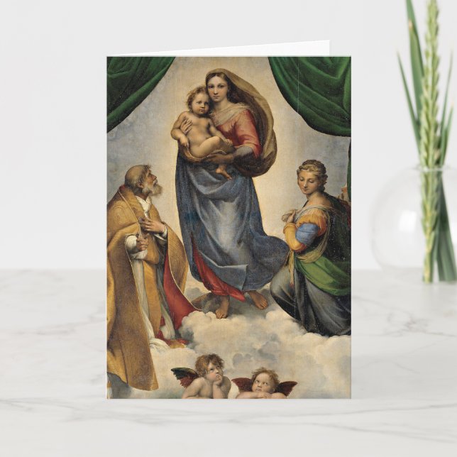 Cartão Raphael - A Madonna Sixtina, (Frente)