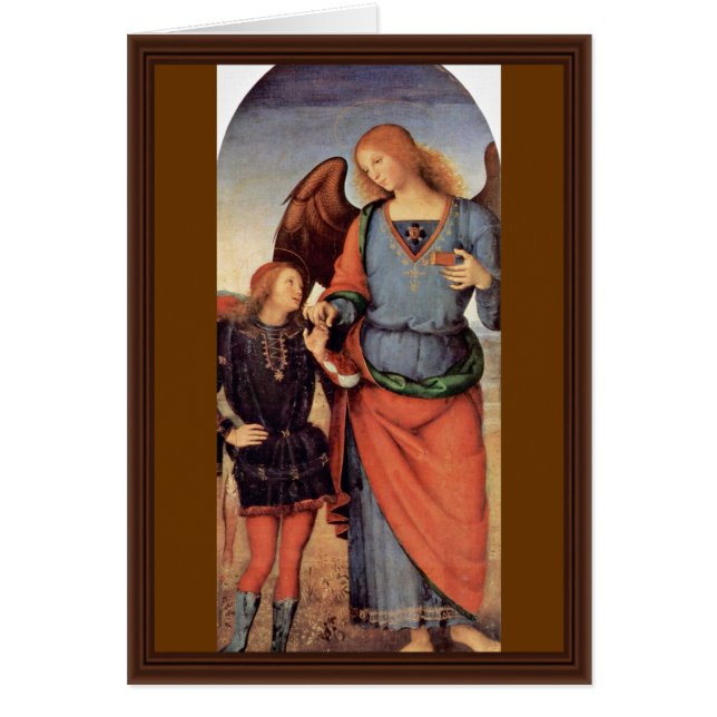Cartão Raphael do arcanjo e Tobias pequenos (Frente)