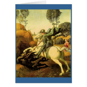 Cartão Raphael "St George e o dragão" (cerca de 1505)
