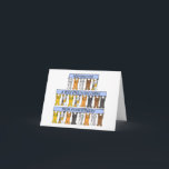 Cartão Rápida recuperação da cirurgia de Mohs<br><div class="desc">Três filas de gatos cartoon segurando banners de cor azul pastel. Os cartazes dizem: "Desejando-lhe uma rápida recuperação da Cirurgia Mohs". A imagem é definida sobre um fundo branco.</div>