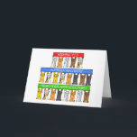 Cartão Rápida recuperação de appendectomia, Gatos.<br><div class="desc">Três filas de gatos de desenho animado em pé em suas patas traseiras,  segurando acima de suas cabeças,  faixas que dizem 'Desejando uma recuperação rápida de appendectomia'.</div>