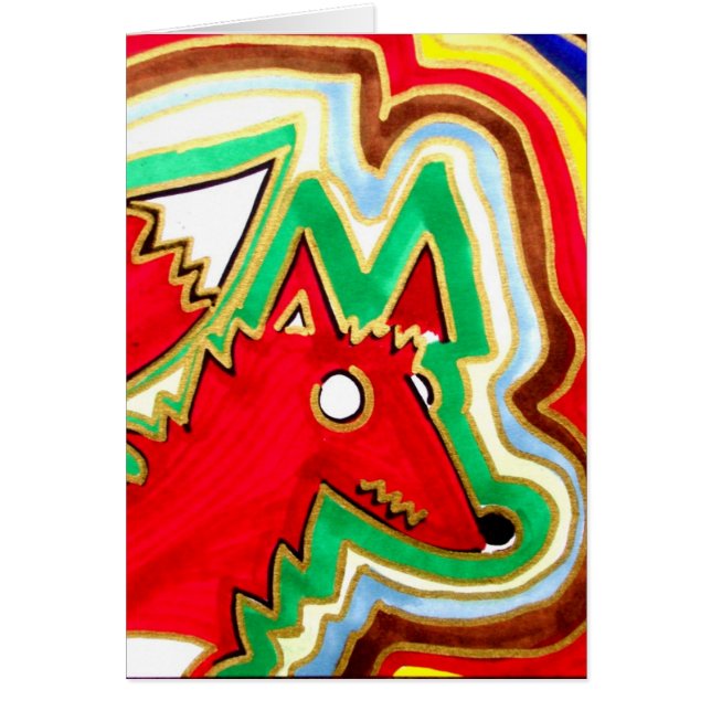 Cartão Raposa do crescimento da cor (Frente)